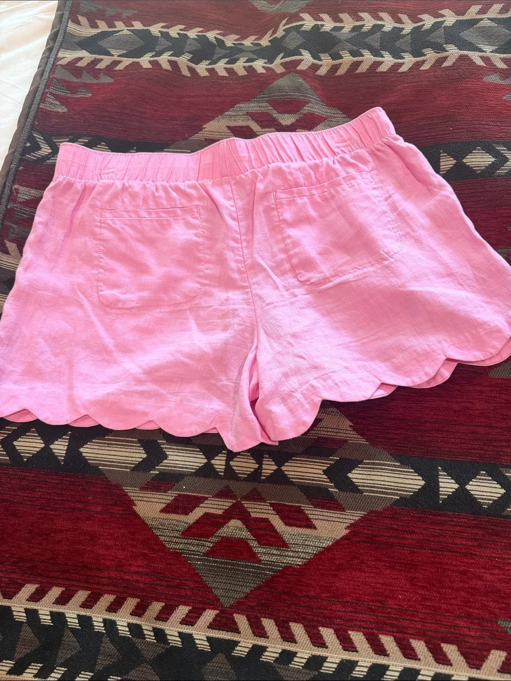 Lilly Pulitzer Light Pink Scallop-Hem High Waist Shorts
